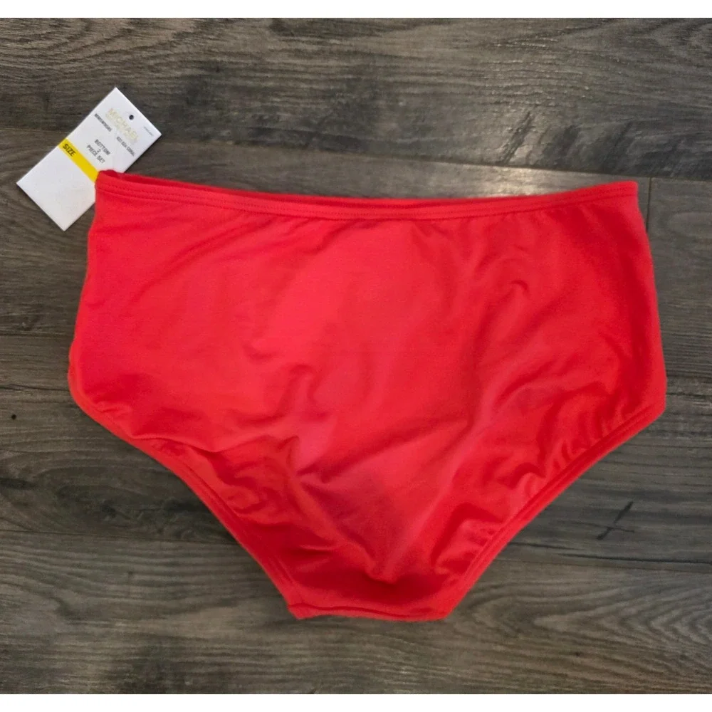 Women's sz‎ M Michael Kors Sea Coral High Waisted Bikini Bottom only MM5W958S